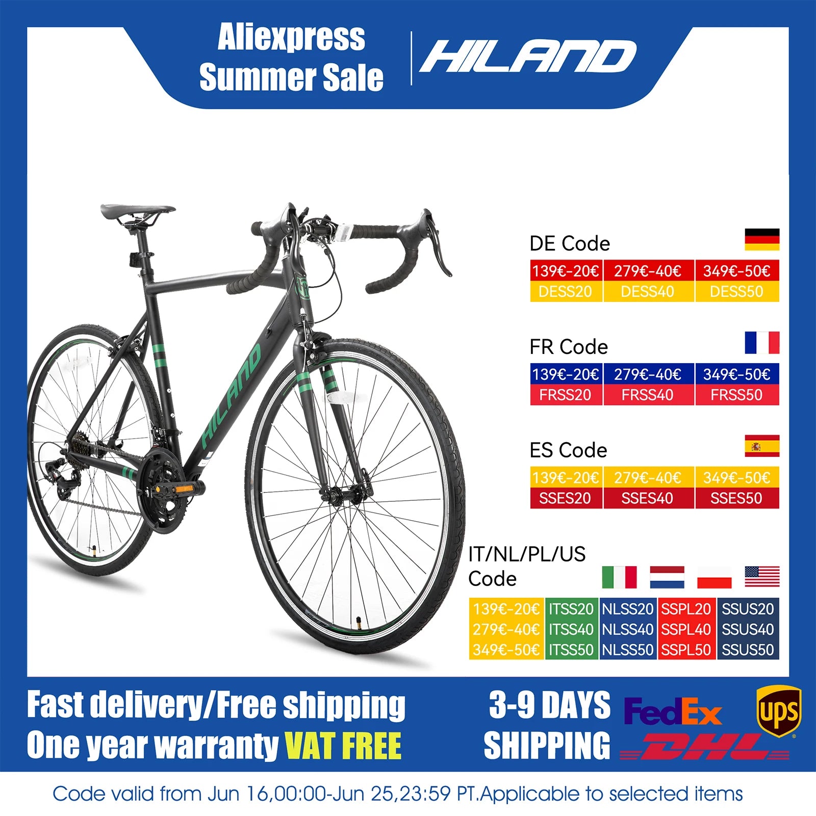 Hiland Aluminum Road Bike,Shimano 14 Speeds, 53/57cm Frame, Racing Bike for Men Mens Racing Bike Main image