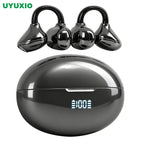UYUXIO Clip Ear Open Earbuds BT 5.4 Headphones IPX7 Waterproof Headsets Clip on Earphones with Microphone for Sports Running