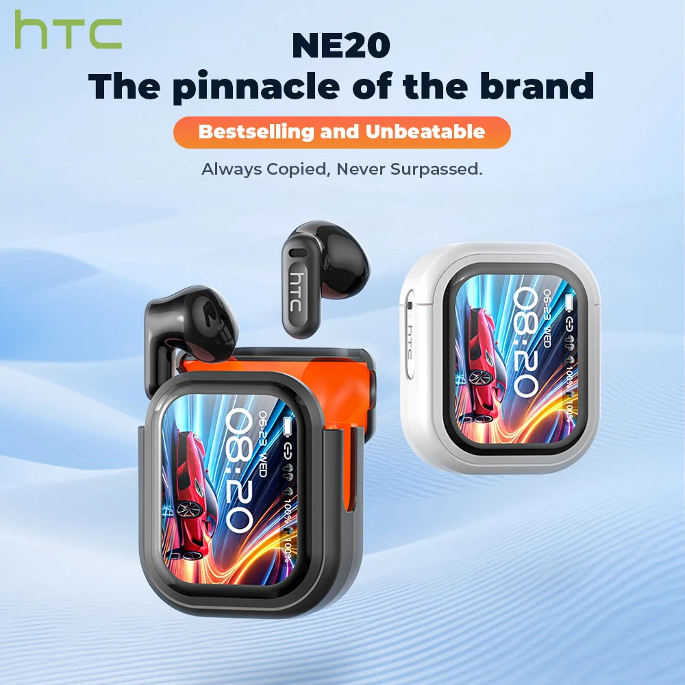 Auriculares Traductor DeIdioma 2026 HTC NE20 Translator Earbuds 6in1 iOs Android 60H Playtime Business Travel Meeting LCD Touch Main image