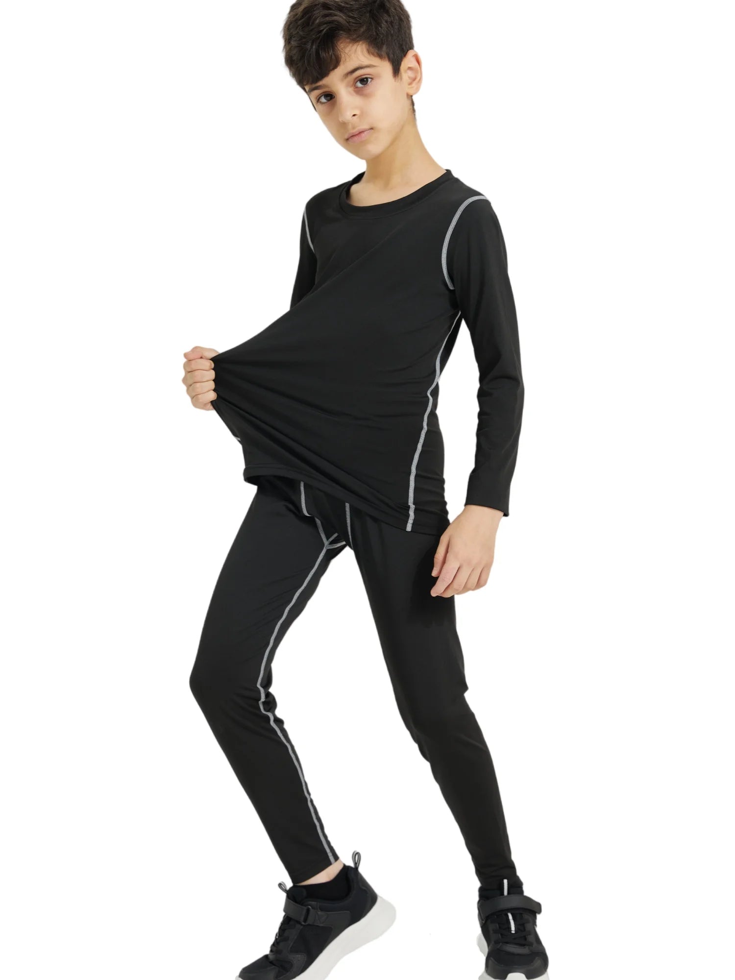Winter Sports Suit for Children Quick Drying Thermal Underwear Boys Girls Compression Sportswear for Basketball Football Main image