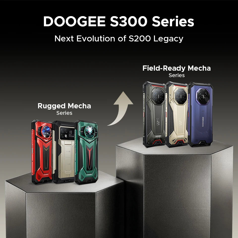 World Premiere DOOGEE S300 Pro Rugged Phone 48GB+512GB Dimensity 8300 6.78" FHD+ 11000mAh Battery 66W 200MP Camera Android 16