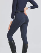 Spring and summer riding pants women's knitted high-stretch, slim-fitting silicone riding pants tight riding pants breathable we