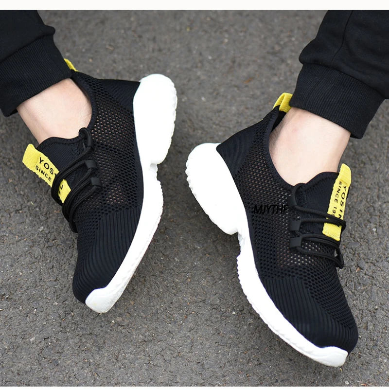 summer work shoes with protection breathable Lightweight safety shoes with iron toe anti-stab anti-slip working summer shoes