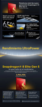 Global Version POCO F8 Ultra 5G Smartphone Snapdragon® 8 Elite Gen 5 6.9" Eye-care AMOLED Display 100W HyperCharge 6500mAh NFC I
