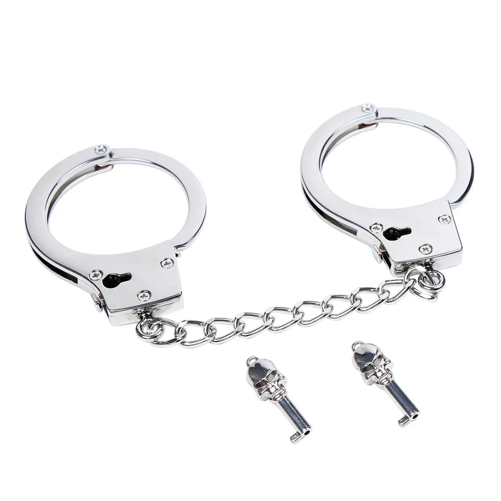 DUTRIEUX Stainless Steel Handcuffs Adjustable Fetish Restraints BDSM Bondage Alloy Lock Hand Ankle Cuffs Set Sex Toys For Couple