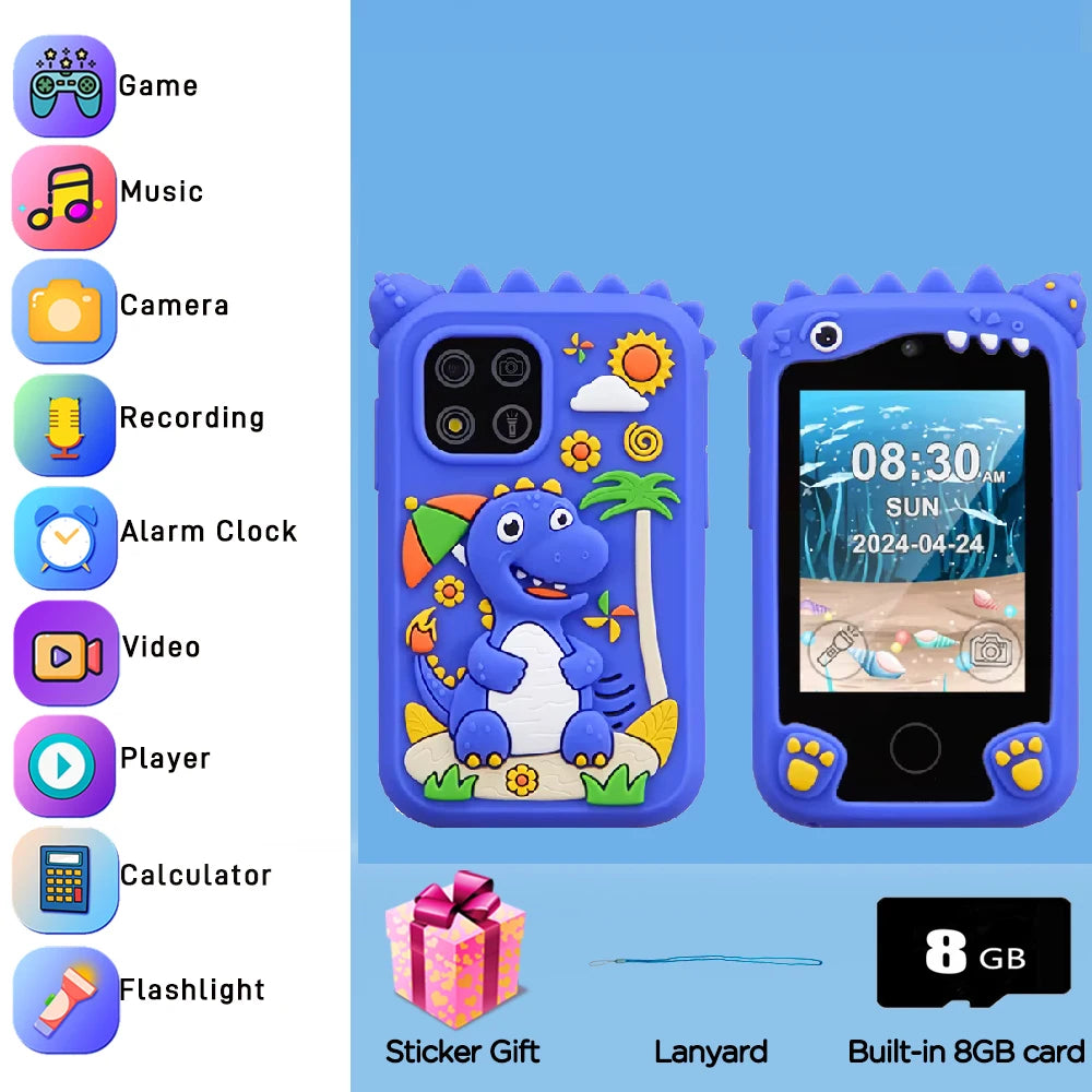 Baby Phone Toy Educational Simulation Mobile Toy with Games Music Stories Video Toddler Learning Play Phone Gift for Kids