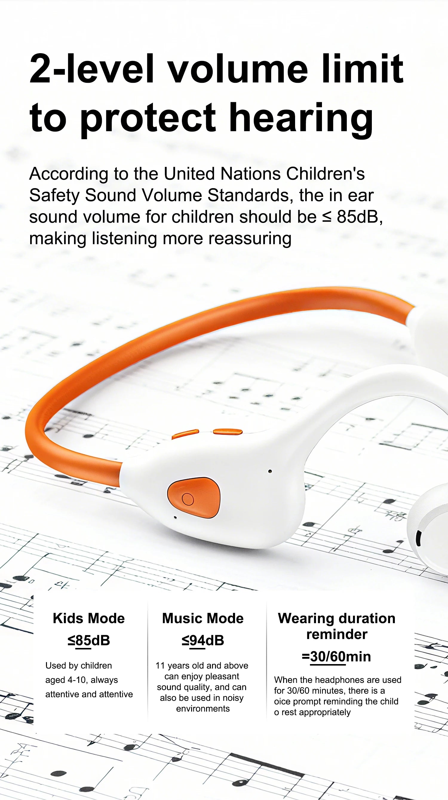 Air Conduction Stereo Headphones Kids Open Ear Bluetooth6.0 Earphones  Wireless Learning Noise Reduction Music Headset Earhook