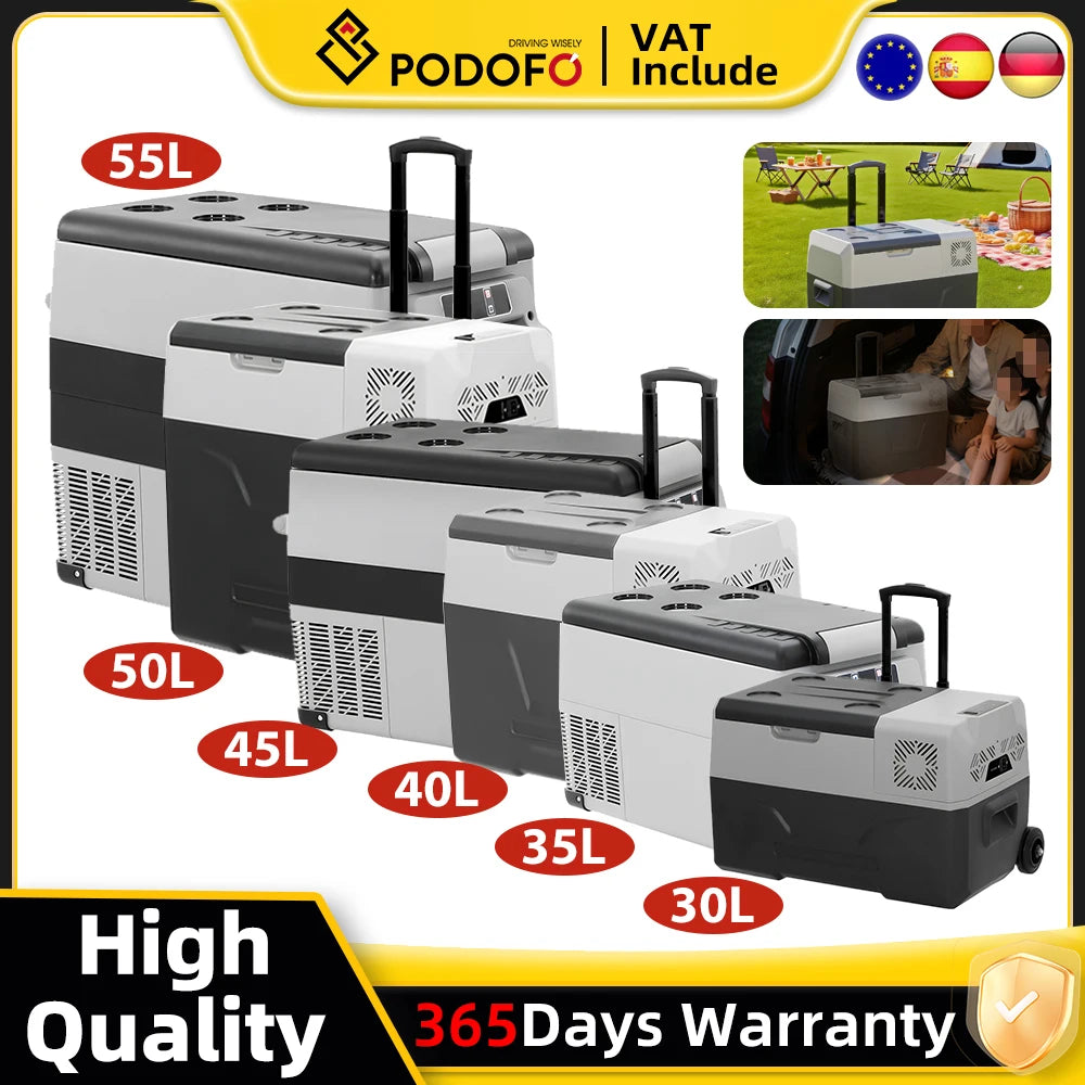 30L 35L 40L 45L 50L 55L Car Refrigerator DC 12V/24V Car Freezer Fridge -4℉~68℉ RV Portable Compressor Cooler Camping Travel Main image