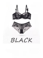 MOYISU Summer Lingerie Set Sheer French Lace Minimiser Bra Briefs Ultra Thin Sexy Women's Underwear Big Bust Sexy Tushy & Panty