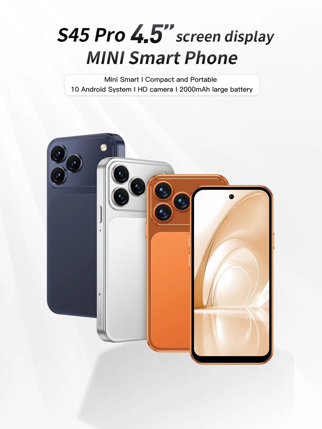 SERVO S45 Pro mini Smartphone Dual SIM Card Android 10.0 4.0'' HD 2000mAh Battery WIFI Bluetooth 4G Small Mobile Phone