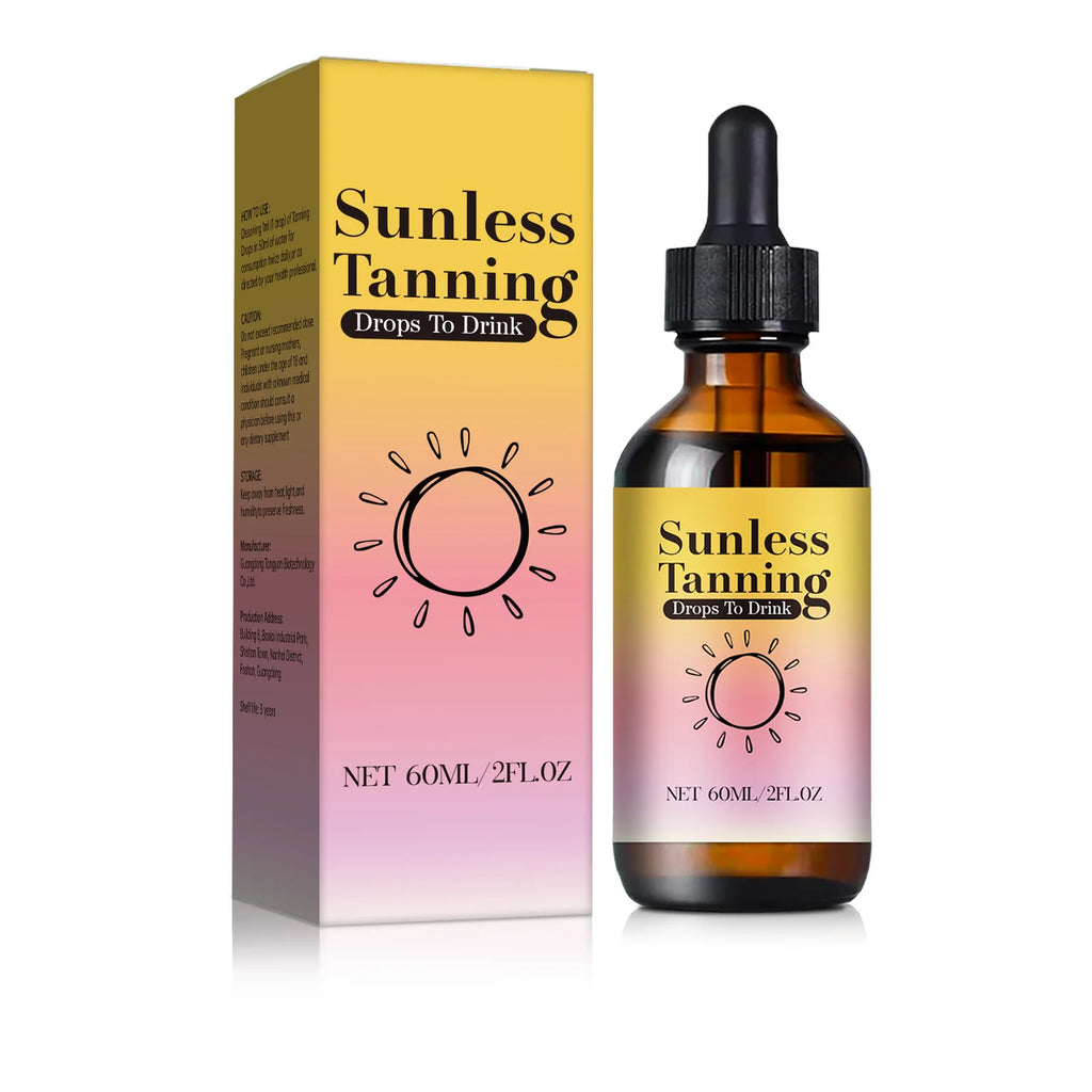 Vitamin-Enriched Tanning Drops 60ml - Beta-Carotene Formula Naturally Enhances Skin Color for a Sun-Kissed Glow Without UV.