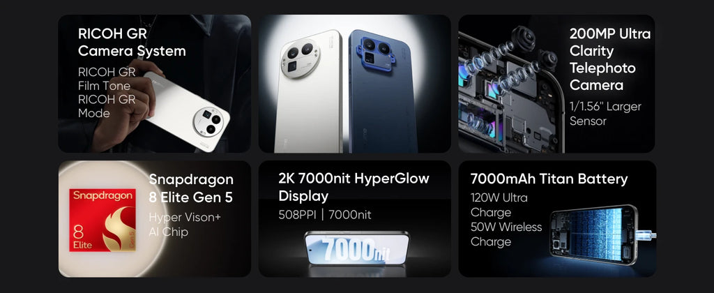 realme GT8 Pro 5G Smartphone 16+512GB,Global Version, 7000mAh Battery, 50MP Camera, Qualcomm Snapdragon8 ,Without Charger