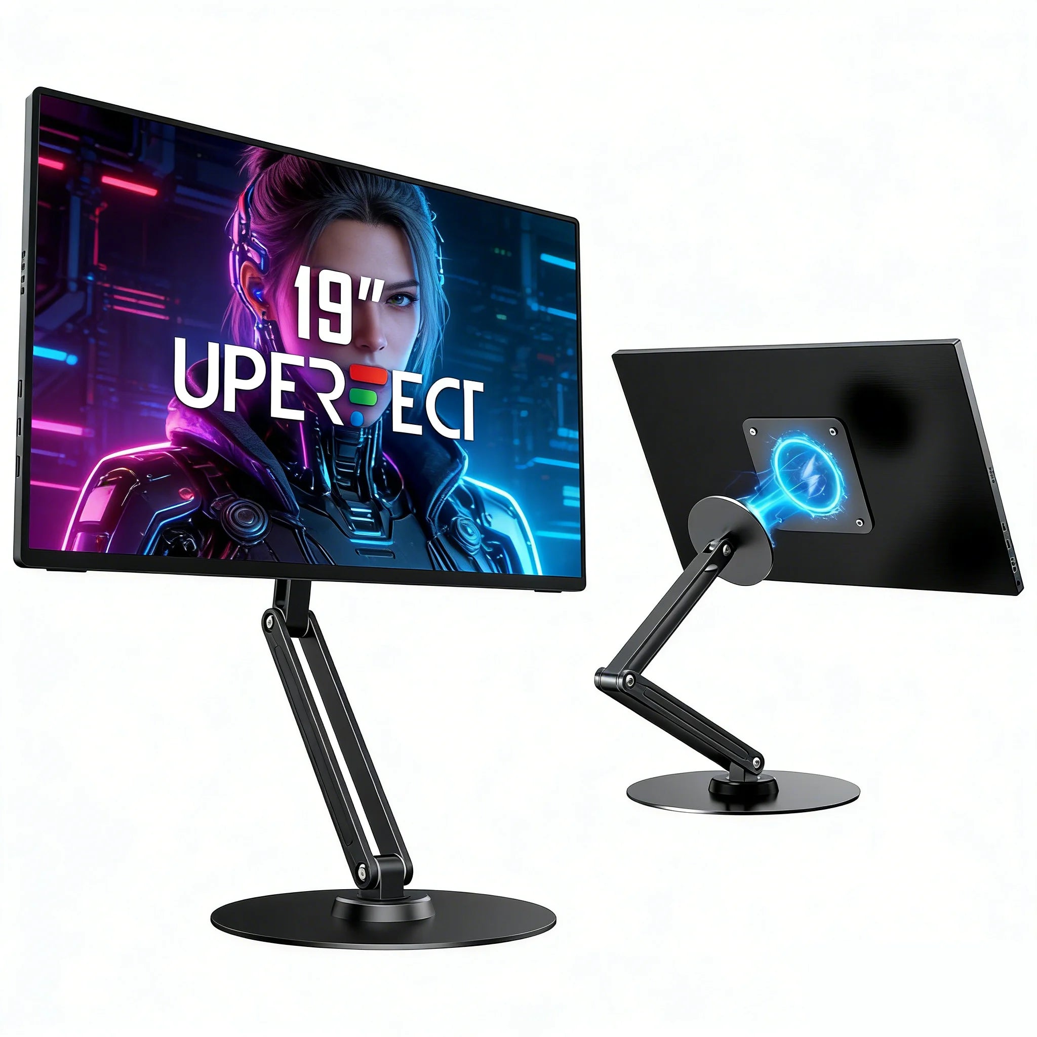 UPERFECT Metal Magnetic Bracket VESA 2 IN 1 Stand Max Support 19" Portable Monitor with Adjustment Holder For 7"-19" Dispalys Main image