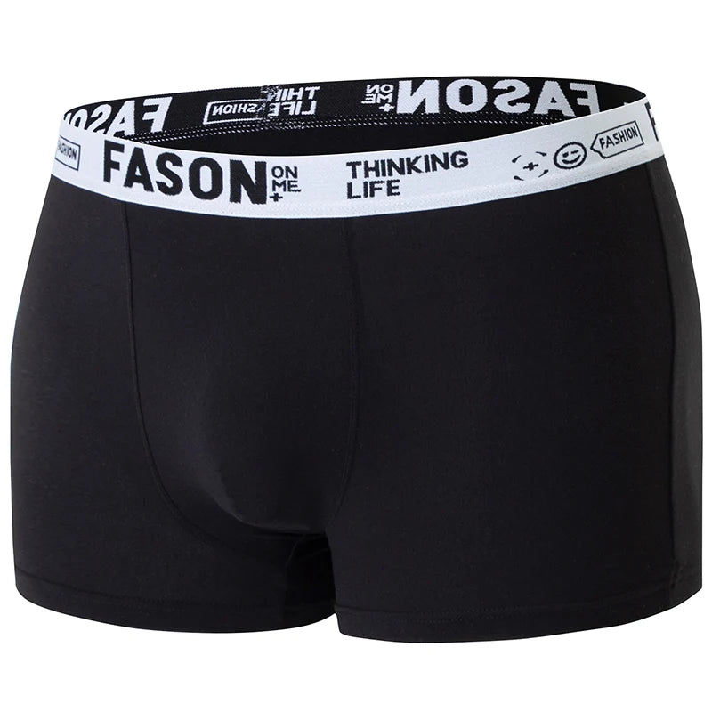 4/10 Piece Men's And Teenagers' Four Season Black Basic Versatile Elastic Waisted Underwear Boxer Shorts Plus Size Sport Shorts