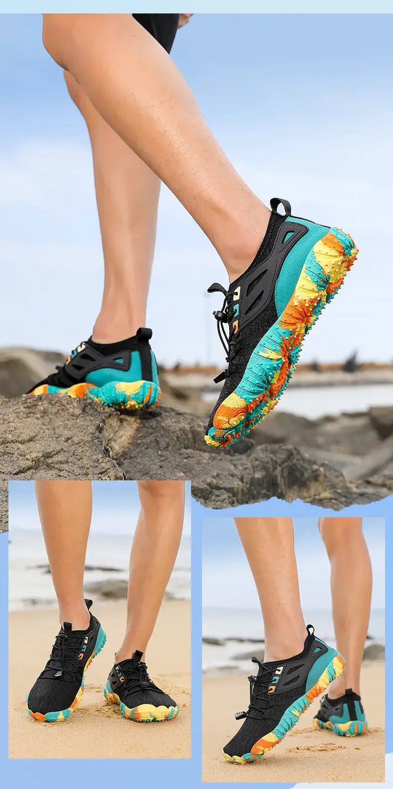 Men's Summer Water Wading Hiking Shoes 2025 Outdoor Women's Sports Shoes Breathable Fast Drying Anti Slip Hiking Beach Barefoot