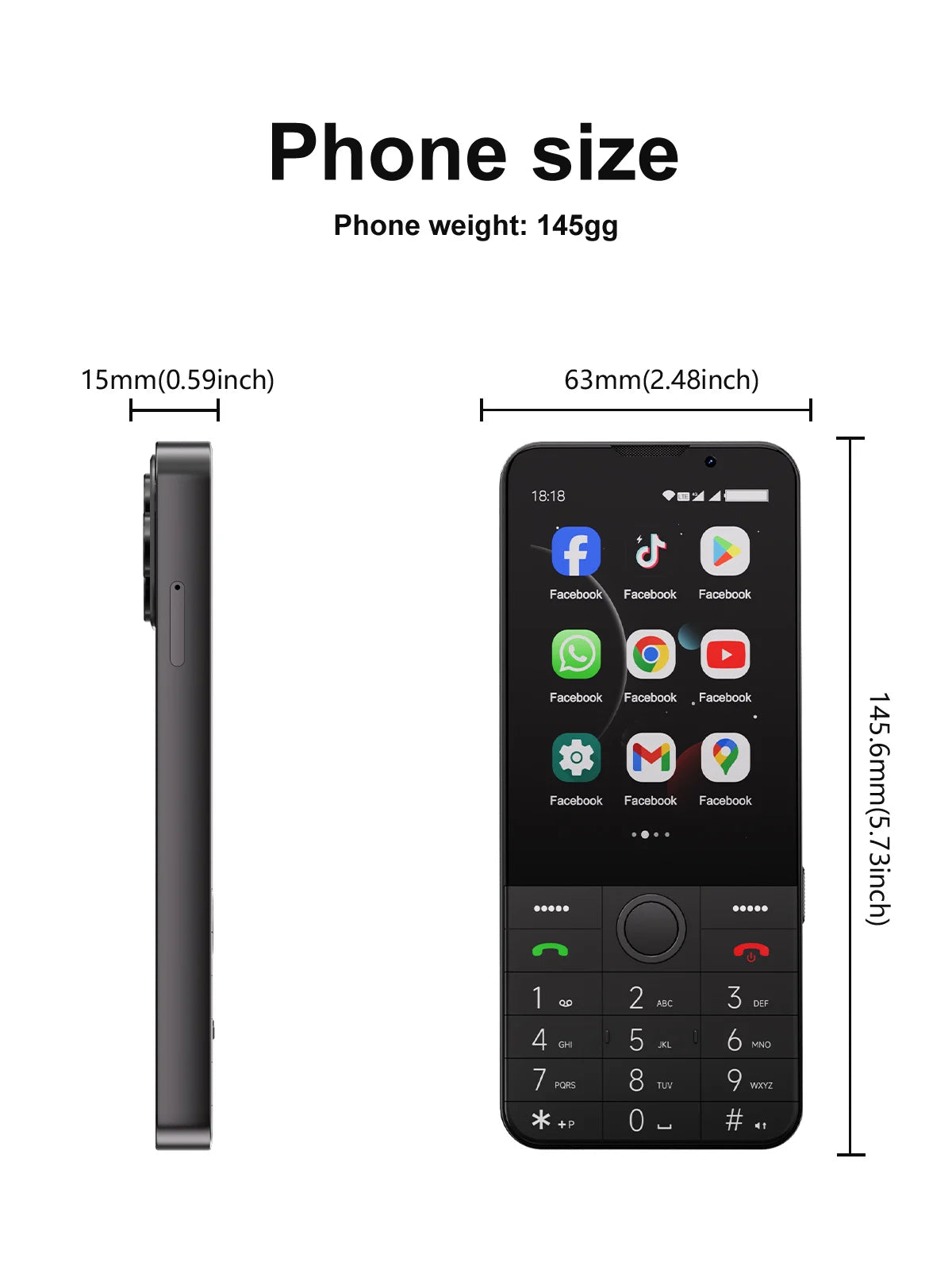 UNIWA F26 PRO 4G Touchscreen Smartphones Keypad Phone 3.5” Dual SIM Android 11 2GB+16GB 2850mAh Cellphone Whatsapp Google Store