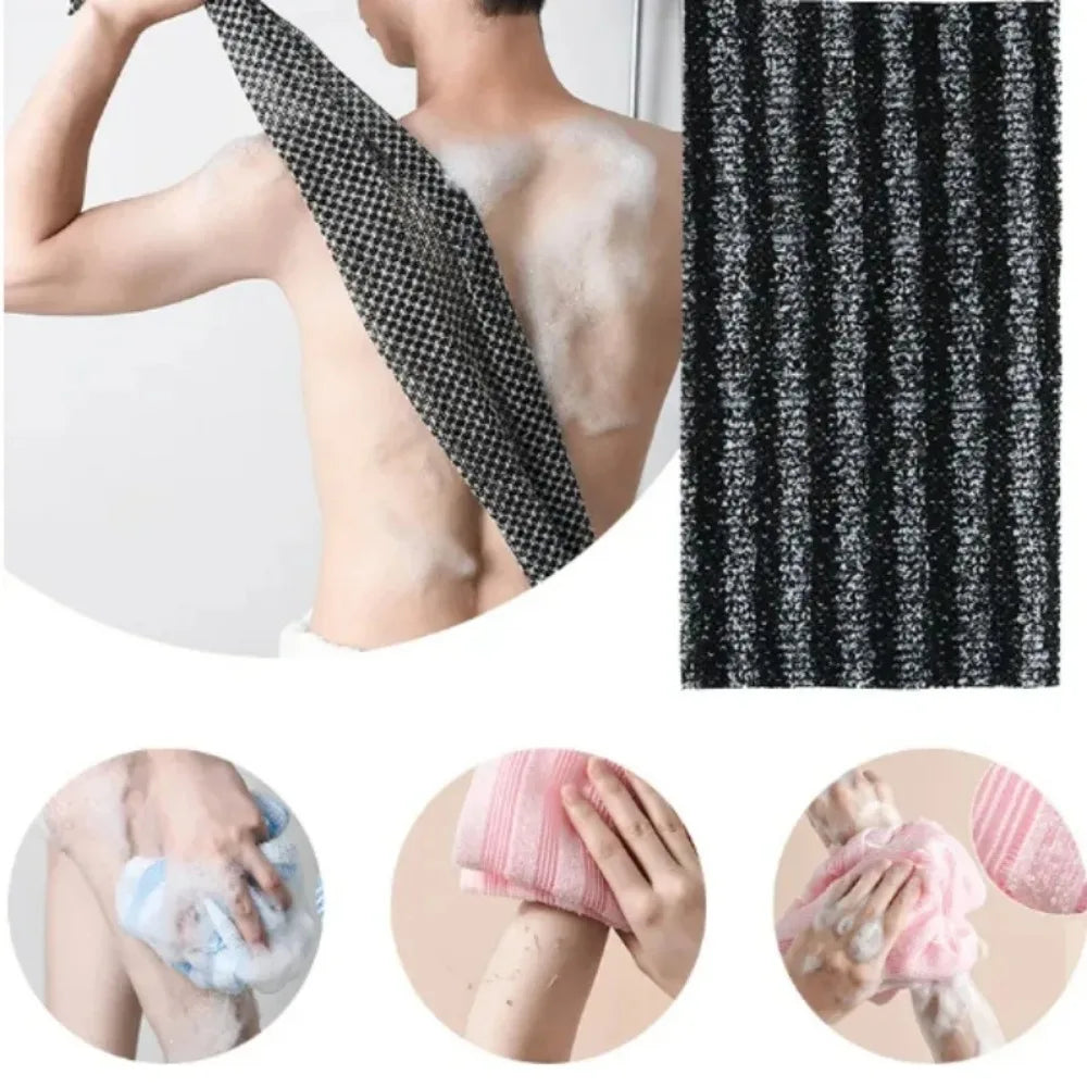 New Japanese Gentle Bath Rubbing Washcloth Nylon Bath Towel Back Exfoliating Scrub Shower Brush Sponge Body Bathroom Accessories