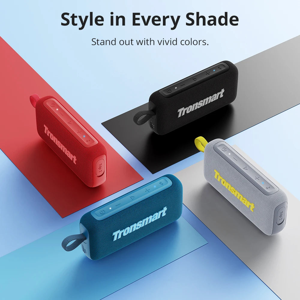 Tronsmart Trip 2 Speaker Portable Bluetoth Speaker with Enhanced Bass, IPX7 Waterproof, 20H Playtime,for Camping, Hiking & Outdoor