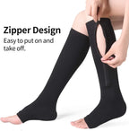 Zipper Compression Socks Men Women Knee Maternity High Socks Anti-Fatigue Stretchy Sox Outdoor Running Hiking Sports Socks