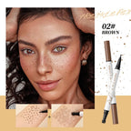 Qibest 2-In-1 Freckle Pen with Gourd-Shaped Head, Natural and Realistic, Sweat-Proof, Double-Ended Stamp Dot Pen Cosmetic Stick