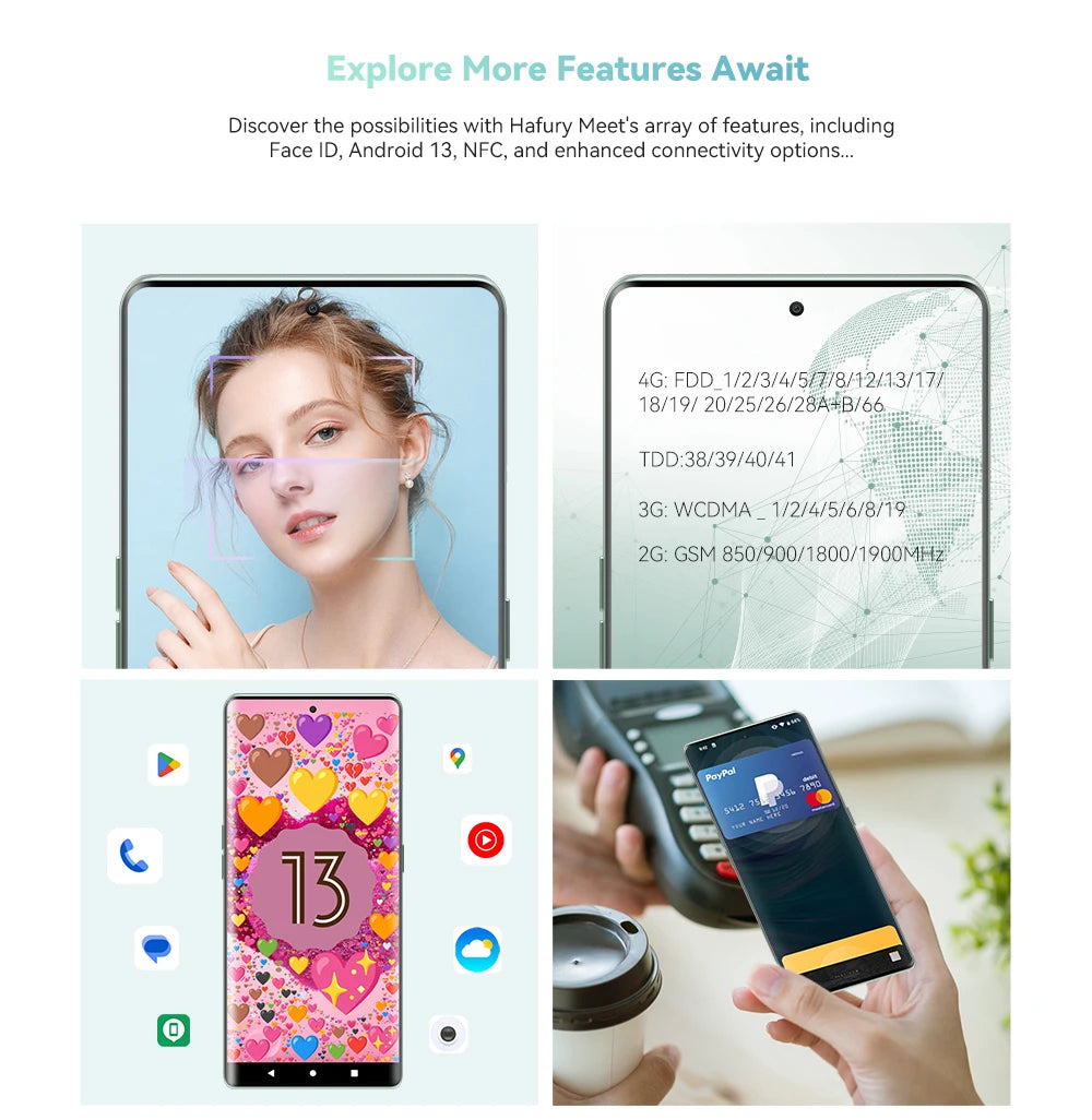 Cubot Hafury Meet, Smartphone Android, 6.67" 120Hz AMOLED Curved Screen, 24GB RAM(12GB+12GB), 256GB ROM, Helio G99,100MP,NFC,