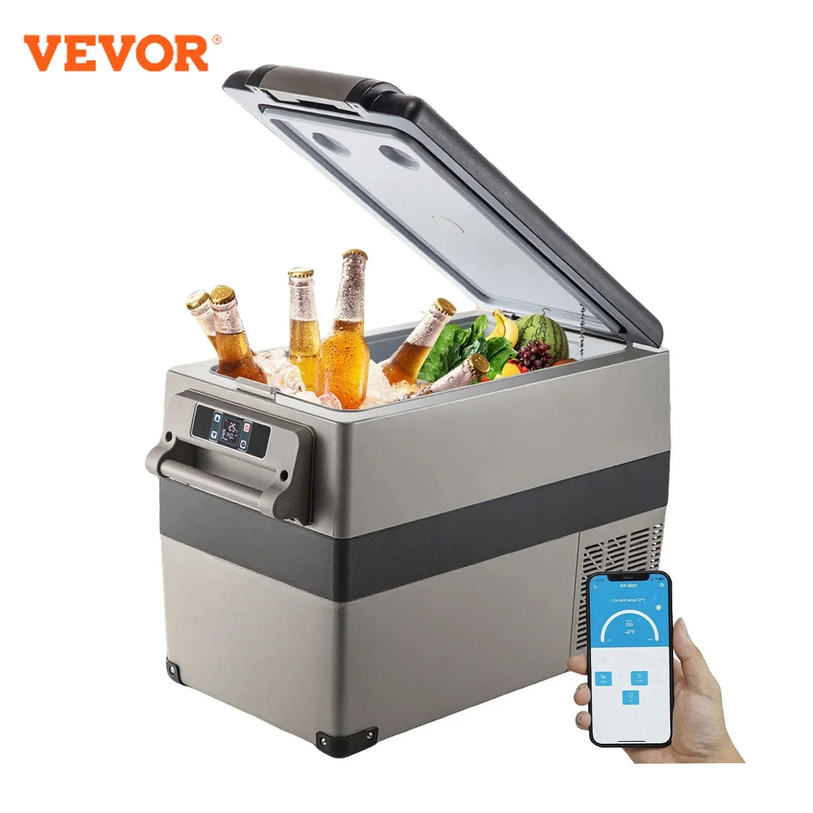 VEVOR  35L 45L 55L Car Refrigerator Mini Fridge Freezer Portable Compressor Cooler 12/24V DC 110-240V Ice Box for Camping Main image
