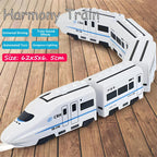 Kids DIY Simulation High Speed Railway Train Toy Car Electric Sound Light Model Train Educational Toys for Boys Girls Gift