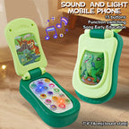 Puzzle early education music mobile phone cartoon simulation flip phone baby toy 61 children's gift English