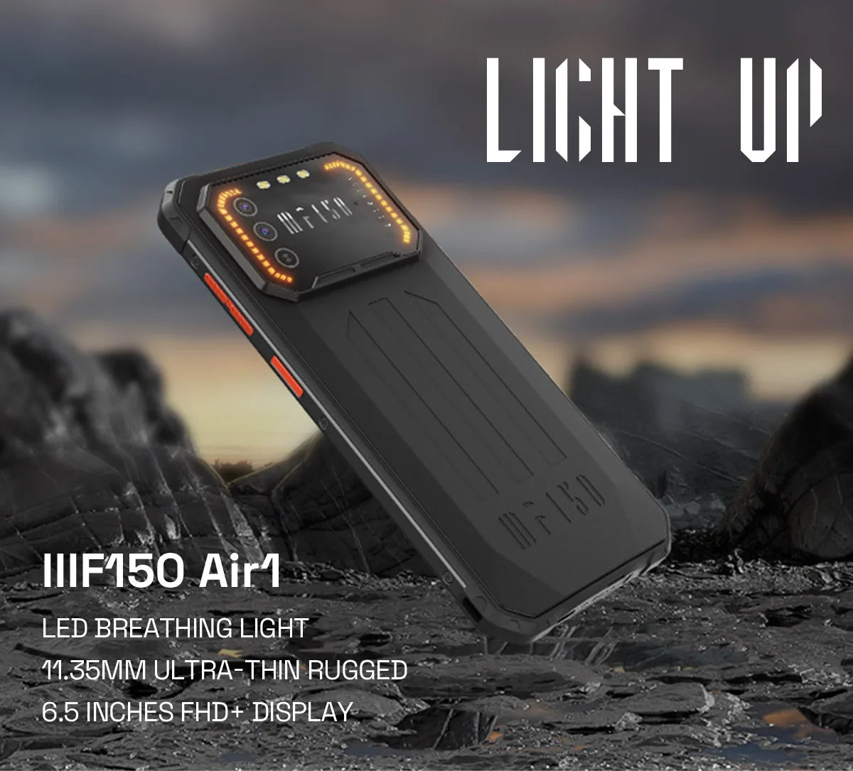 IIIF150 Air1 Rugged Phone Smartphone 5000mAh Battery 6.5" FHD+ Display 20MP Camera NFC IP68 IP69K 11.35MM Ultra-Thin Rugged