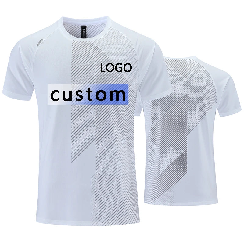 Custom LOGO Sports T-shirts For Men Jogging Shirt Fitness Training Gym Sportswear Casual Outdoor Running Short Sleeve T-shirt Main image