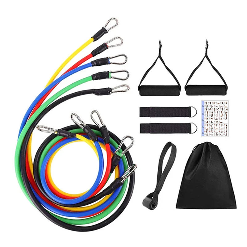 11pcs/Set Pull Rope, Resistance Bands, Portable Fitness Equipment, Ankle Strap, Chest Expander, Elastic Exercise Band Main image