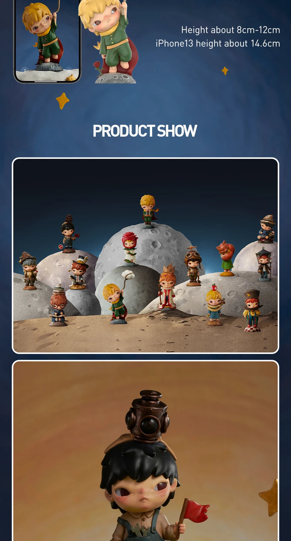 POP MART Hirono x Le Petit Prince Serie Blind Box Toys Mystery Box Mistery Caixa Action Figure Surprise Cute Model Birthday Gift