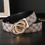 New luxury brand men's leather belt, 3.4 cm width, high-quality belt for women, women's belt design
