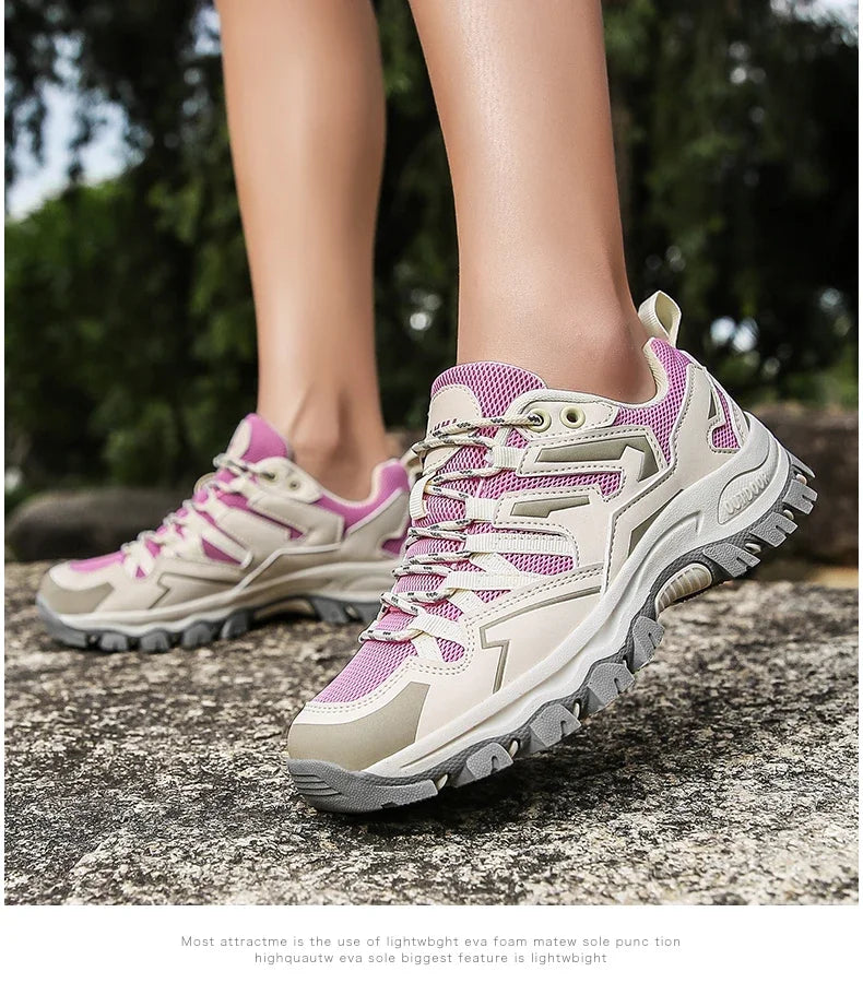 2025 Hiking Shoes Men Women Mesh Sneakers Breathable Fashion Mountain Shoes Boy Spring Autumn Summer Work Shoes Outdoor Trekking