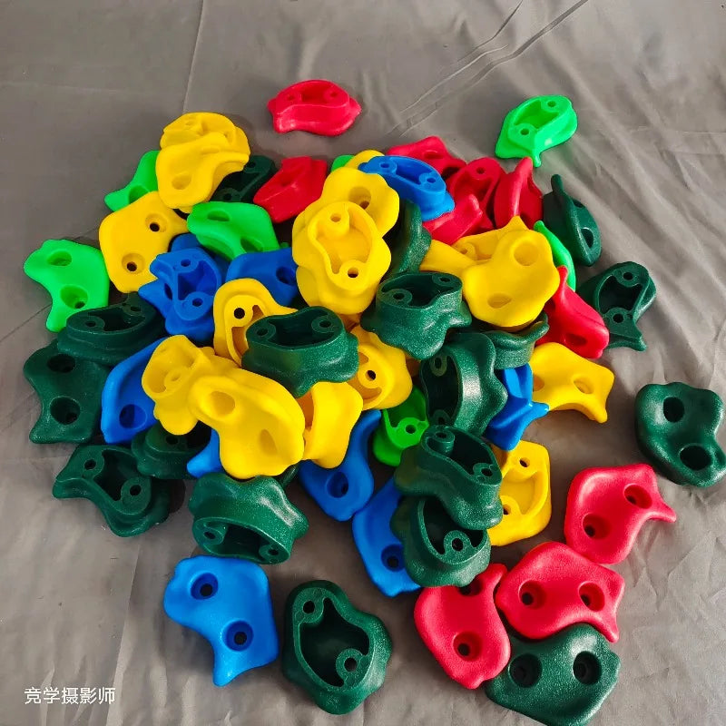Kids Plastic Rock Climbing Wall Holds Games Indoor Outdoor Climbing Stones Set Playground DIY Rock Stone Wall Random Color Main image