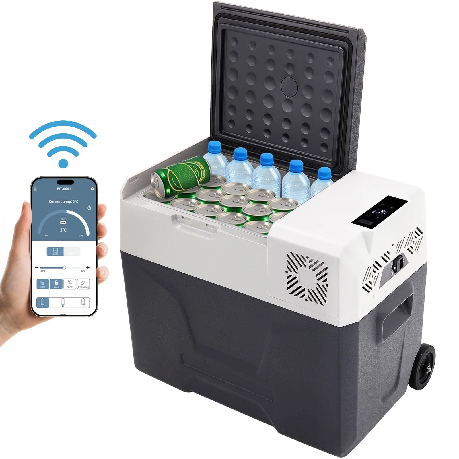 Sihao 15L-55L Portable Compressor Fridge Freezer, Mini Cooler for Outdoor Camping BBQ Picnic, Car Vehicle Refrigerator Cooler for Travel Road Trip, Electric Compressor Fridge Freezer Mini Cooler Box Main image