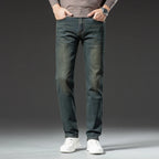 High Quality Winter Jeans Men's Warm Fleece Thickened Elastic Denim Pants Fashion Straight Elastic Retro Plush Velvet Pants