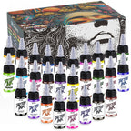 KVM 0.5oz 28 Colors Professional Tattoo Ink for Body Art Natural Plant Micro Pigment Permanent Tattoo Ink for Body Art Paint