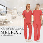 Niaahinn Scrubs Uniforms Sets Wholesale Medical Scrub Stretch Suit Healthcare Nursing Uniform Unisex Surgical Uniforms Woman Men