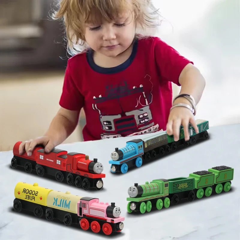 Thomas and Friends Wooden Trains Thomas Edward Percy Gorden Handel Molley Model Toy Magnetic Rail Train Toys for Boys Kids Gifts Main image