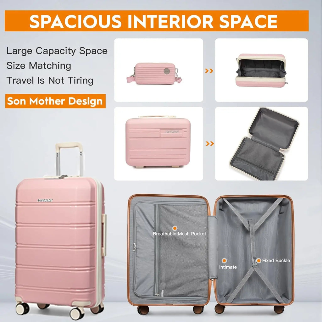 Joyway Travel Luggage Sets, Stylish Carry On Checked Suitcase Set,Sturdy Durable Scratch-resistant,TSA Lock,Spinner Wheels