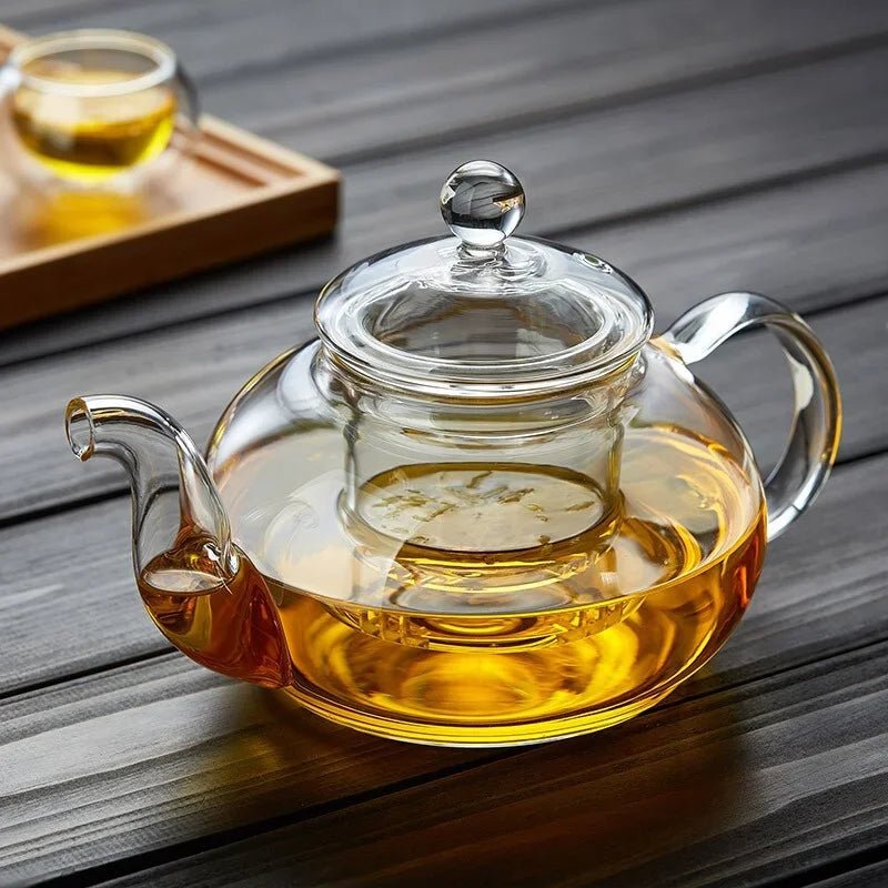 400ml/1000ml Filterable Heat-resistant Thickened Glass Teapot High Borosilicate Glass Flower Tea Pot Heatable Glass Tea Set Main image