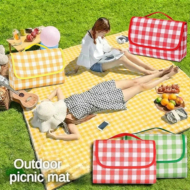 Thick Waterproof Picnic Mat Portable Foldable Ground Blanket for Camping Hiking Beach Grass Outdoor Activities Moisture Proof