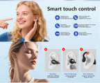 UYUXIO Clip Ear Open Earbuds BT 5.4 Headphones IPX7 Waterproof Headsets Clip on Earphones with Microphone for Sports Running
