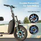 iScooter F7 48V 1000W E-Scooter 45km/h 72km Range App Control 16" All-Terrain Tires Foldable Rear Basket Perfect Grocery Helper