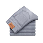 Man Pants Office Business Jeans Men Classic Blue Black Cotton Stretch Straight Denim Pants Male Brand Trousers