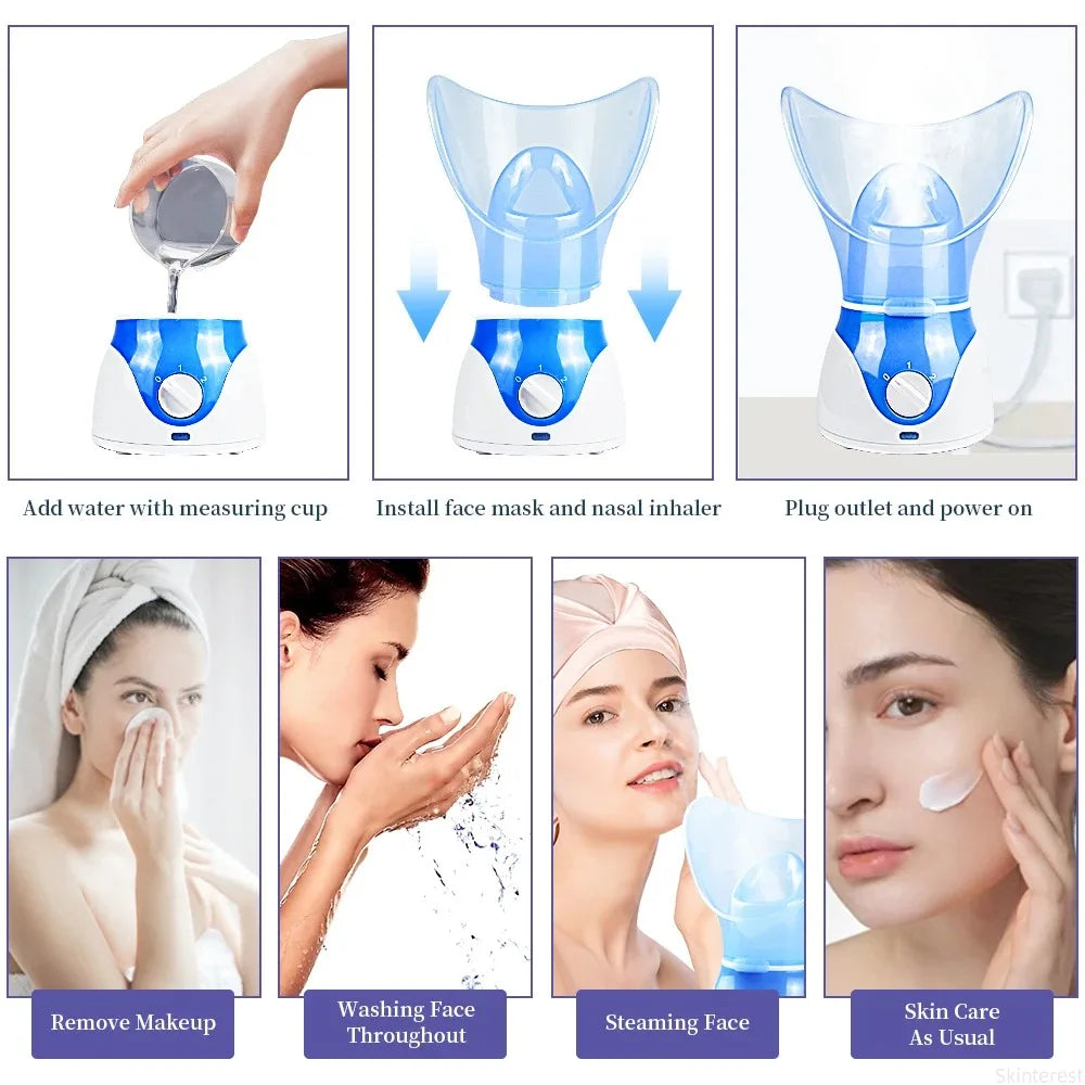 Face Steamer Facial Heating Sprayer Skin Moisturizing Pore Cleaner Facial Hot Fog Steamer Home SPA Machine Care Skin Humidifier
