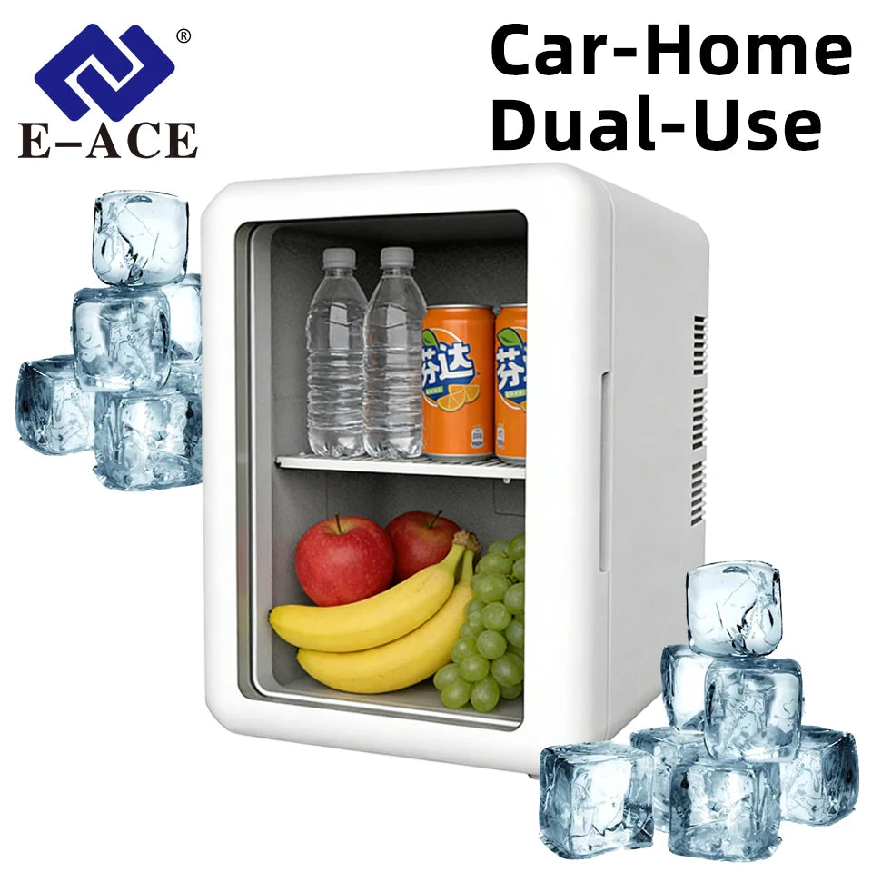 E-ACE 4L Car Refrigerator Mini Fridge Freezer Car & Home Use Portable Compressor Cooler Ice Box for Camping Summer Essential Main image