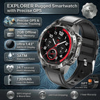 GPS Smart Watch for Men 2G ROM GPS Offline Maps Waterproof Swim Hiking Fitness Tracker Sleep SpO2 Rugged Durable Smartwatch GPS