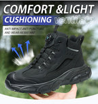 Rotary Buckle Safety Shoes for Man with Steel Toe Cap Anti-smashing, Anti-puncture, Anti-slip Work Safety Boots Industry Welding